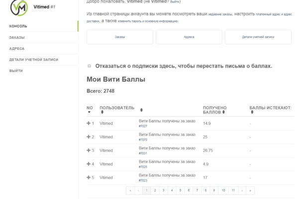 вити баллы личный кабинет