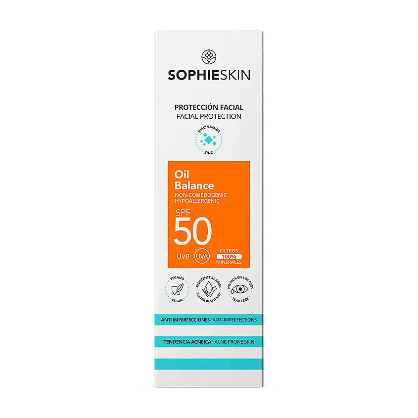 SOPHIESKIN Facial protection Oil balance  Флюид для кожи лица склонной к акне солнцезащитный SPF 50