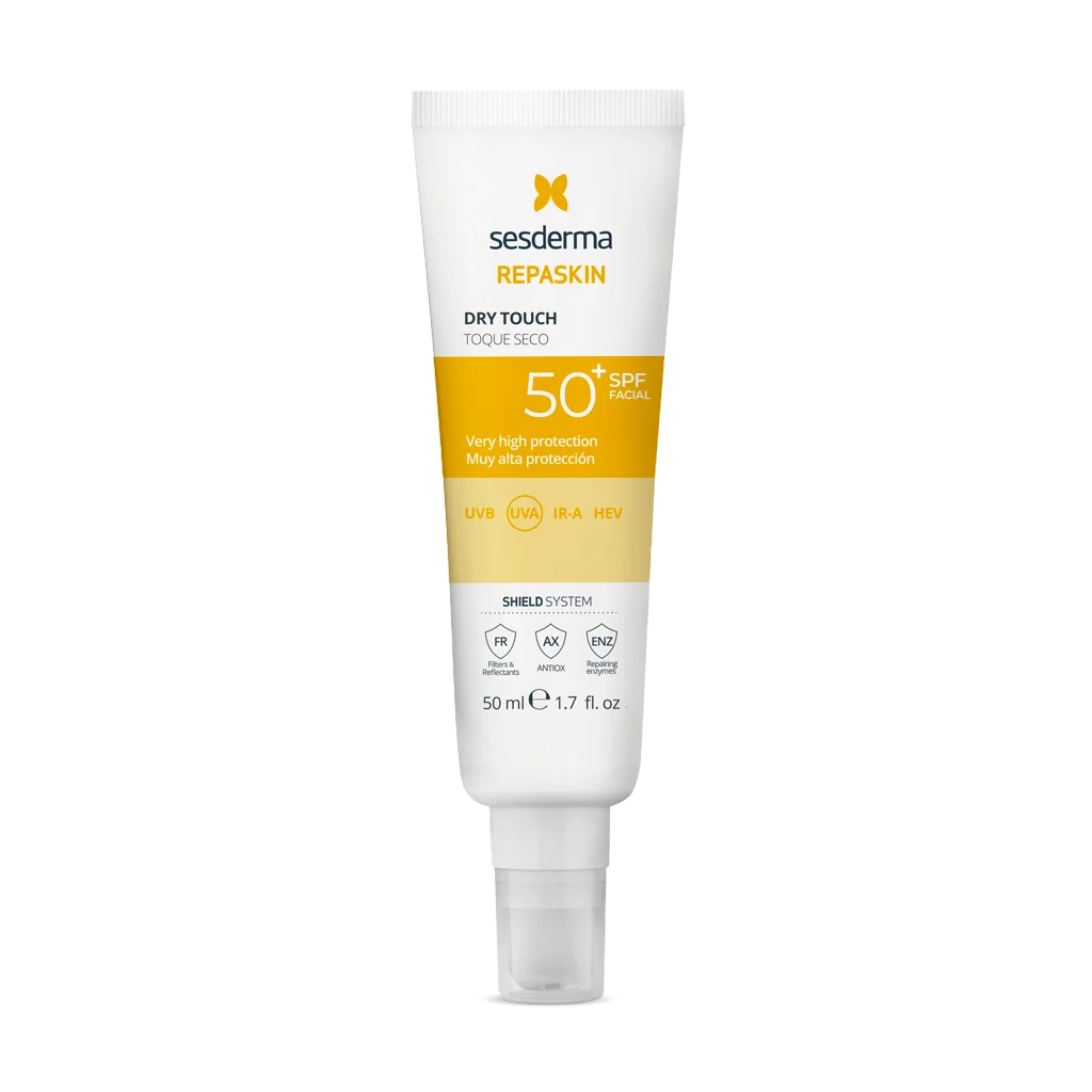 REPASKIN DRY TOUCH Facial sunscreen SPF 50  Срво солнцезащитное с мат эфом для лица СЗФ5050 мл